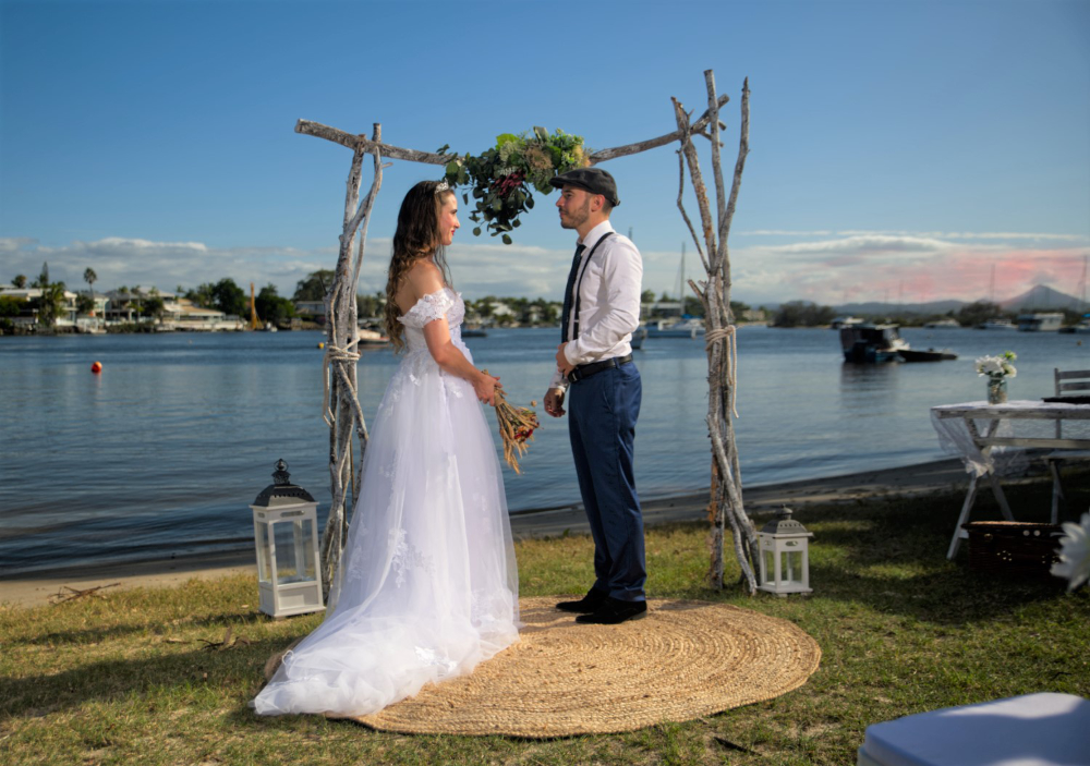 wedding arbor rustic desert island