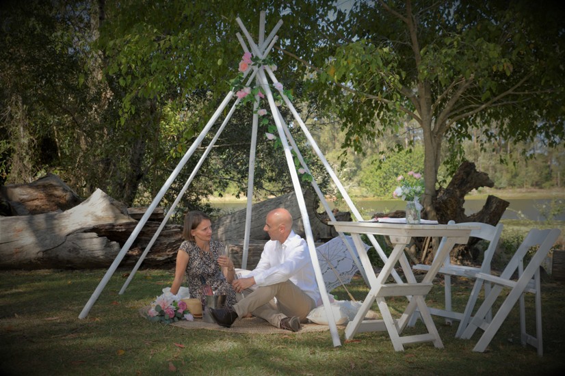 wedding arbor tipi in white