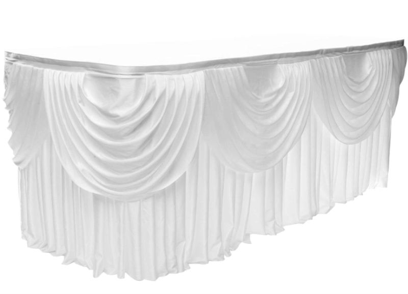 bridal table swag and skirt