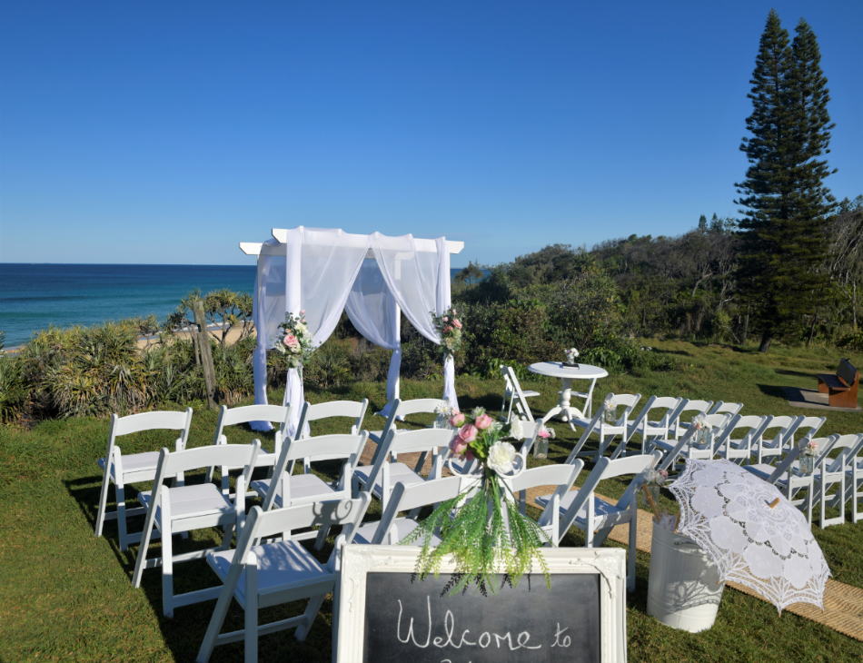 4 post white wood wedding arbor package